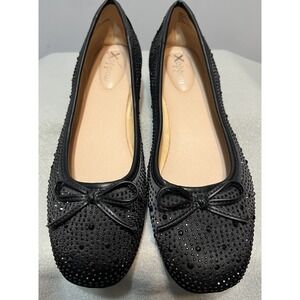 Xappeal Women's Size 10M Black Sparkle Shoes Lennon-R Slip On Flats